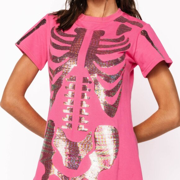 Skeleton Body Tee Dress - Picture 1 of 3